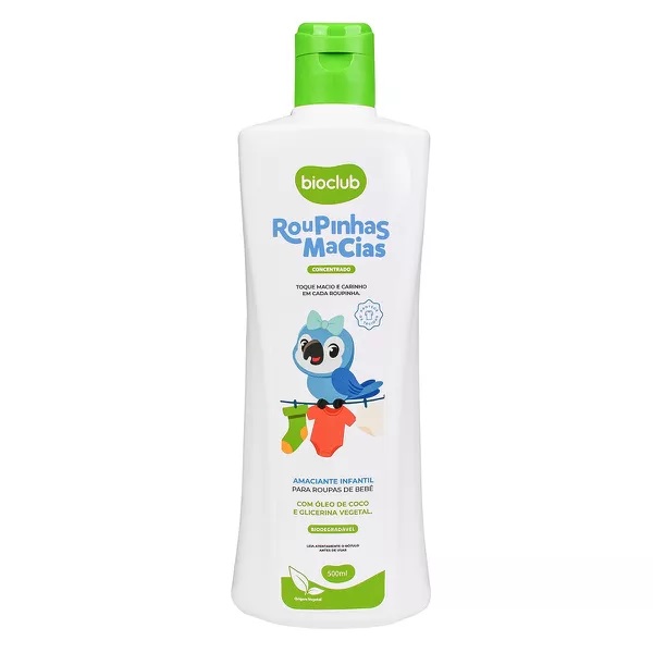 AMACIANTE INFANTIL PARA ROUPAS DE BEBÊ - ROUPINHAS MACIAS BIOCLUB® 500ML