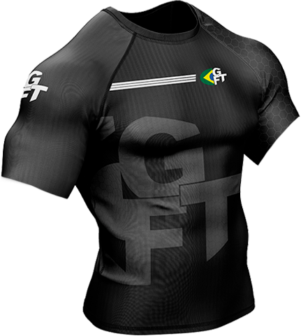 Rashguard Preta Infantil Manga Curta