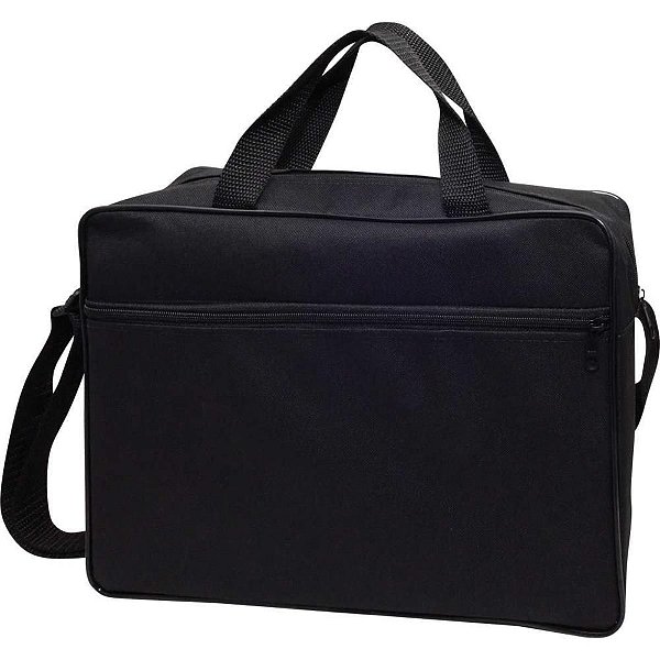 Bolsa Carteiro Nylon Preta Com Alça 37x25x9cm
