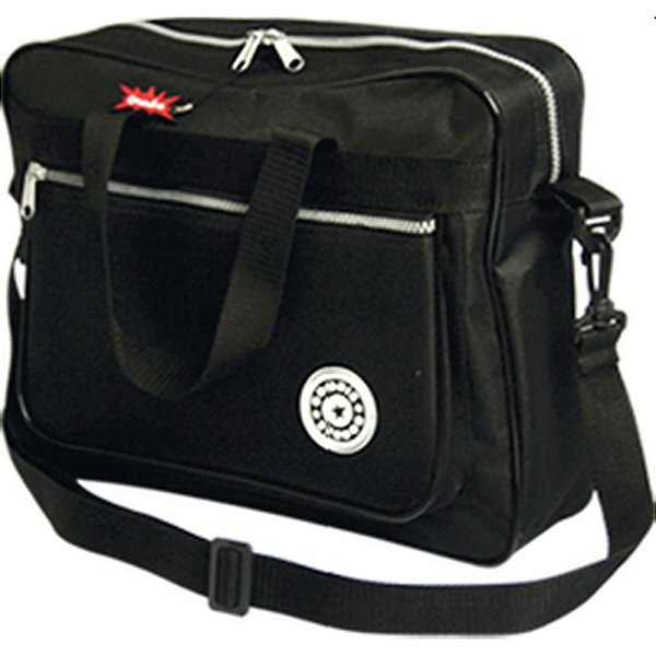 Bolsa Executiva de Lona Preta com 2 Bolsos - 34X28X8CM