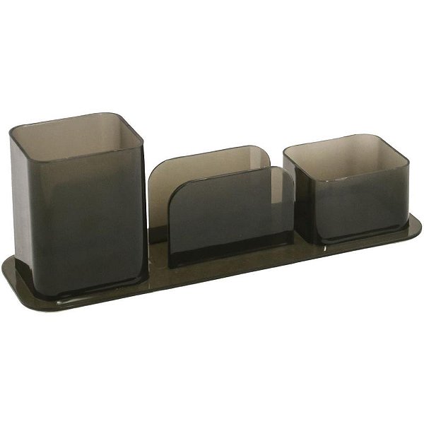 Acessório para Mesa Dellocolor Porta Canetas, CLIPS e Lembretes - Fumê