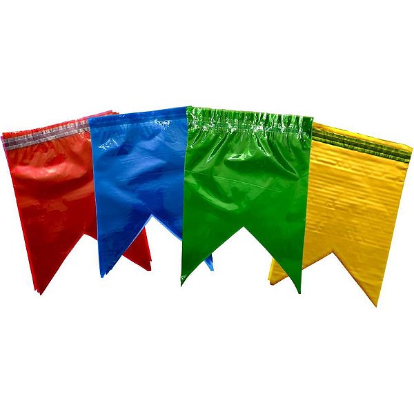 Artigo para Decoração Bandeirinha Plástica 20X15CM - Pacote com 50 Unidades