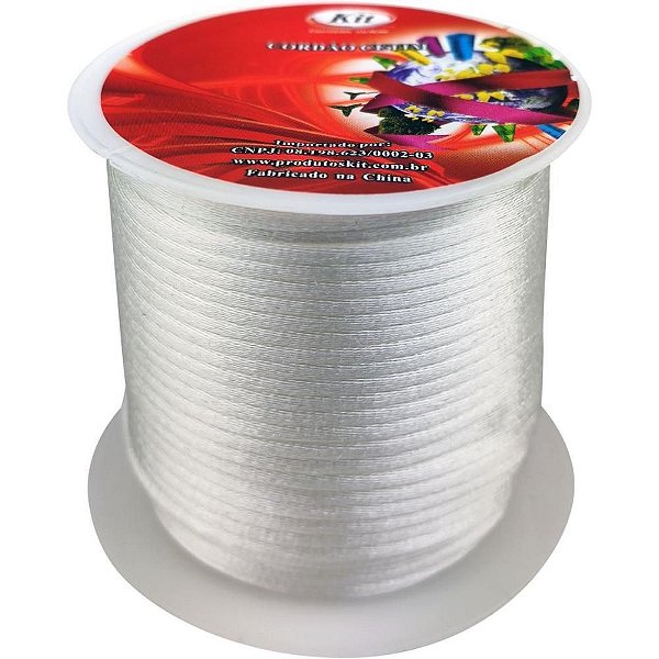 Cordão Cetim 1MM Branco com 20M