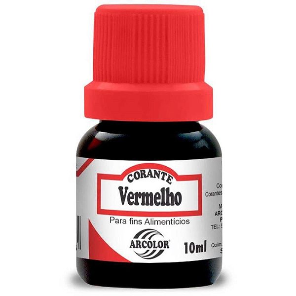 Corante Líquido Vermelho 10ML Caixa com 12