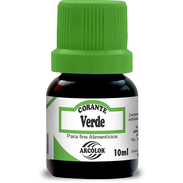 Corante Líquido Verde 10ML Caixa com 12 Unidades