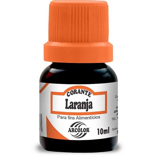 Corante Líquido Laranja Arcolor 10ML Caixa com 12 Unidades