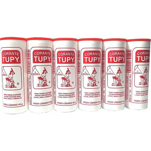 Corante em PÓ Vermelho TUPY para Algodão - Pacote com 6 Unidades