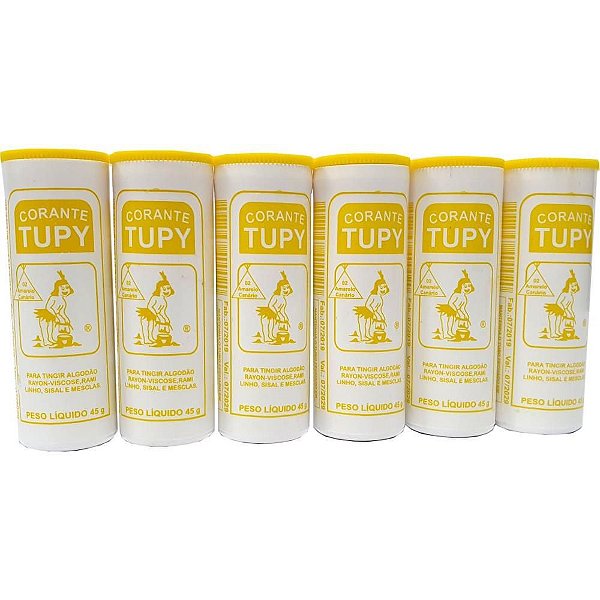 Corante em PÓ Amarelo Canário TUPY para Algodão – Pacote com 06
