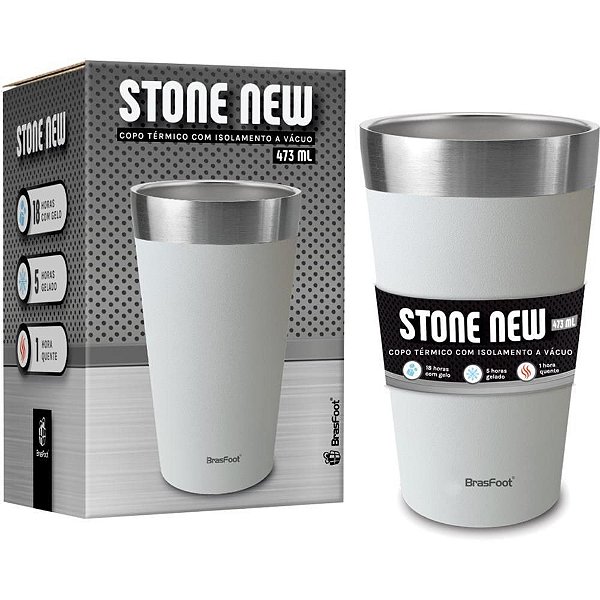 Copo Térmico NEW Stone Branco 473ML sem TAMP