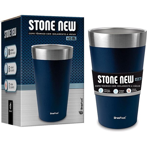 Copo Térmico NEW Stone Azul 473ML sem Tampa