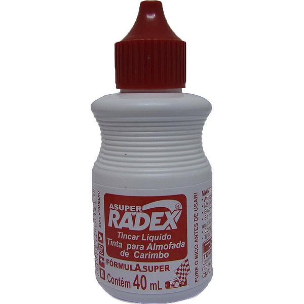 Tinta para Carimbo 40ML Vermelha – Caixa com 12 Unidades