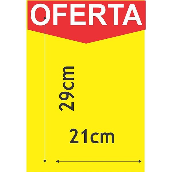 Cartaz para Marcação de Oferta Amarelo A4 21X29CM 250G - Pacote com 25