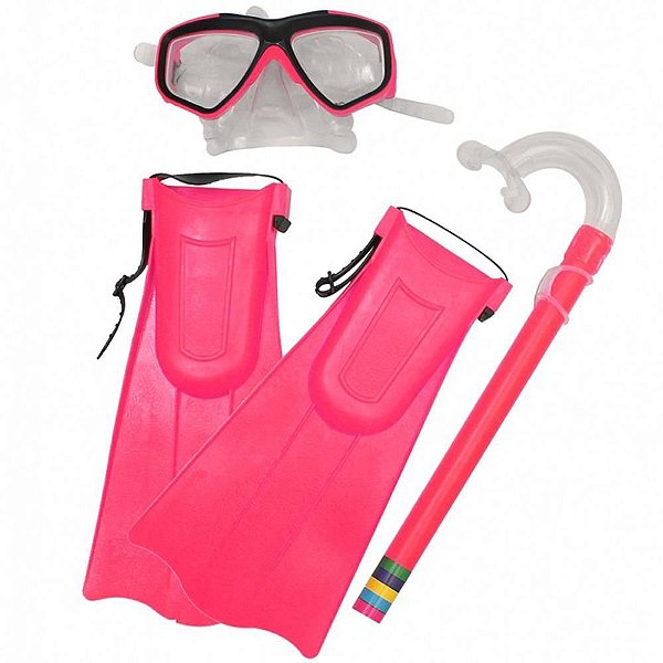 Acessório para Piscina Praia KIT Snorkel com Máscara e Nadadeira