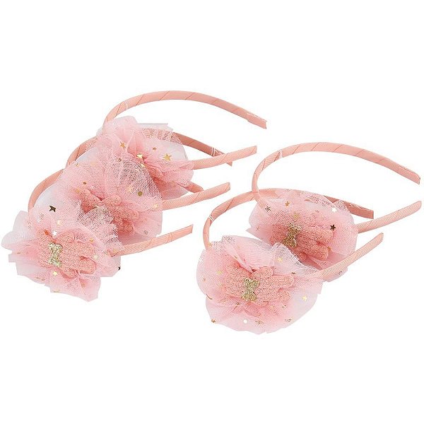 Acessório para Cabelo Tiara Ursinho Infantil Pacote com 05