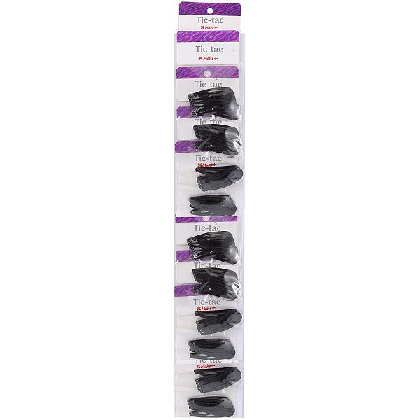 Acessório para Cabelo TIC TAC Preto 5CM Blister com 6 Pacote com 10