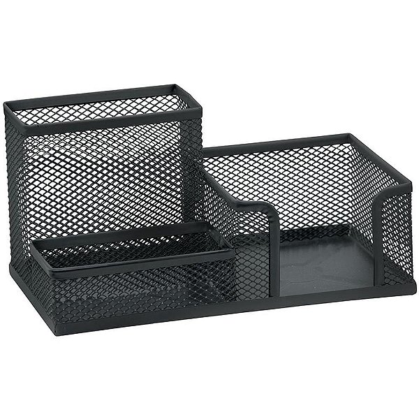 Acessório para Mesa Aramado 3 Compartimentos Quadrado Preto