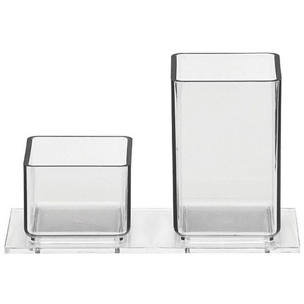 Acessório para Mesa Porta Lápis e Clipes Acrílico Cristal