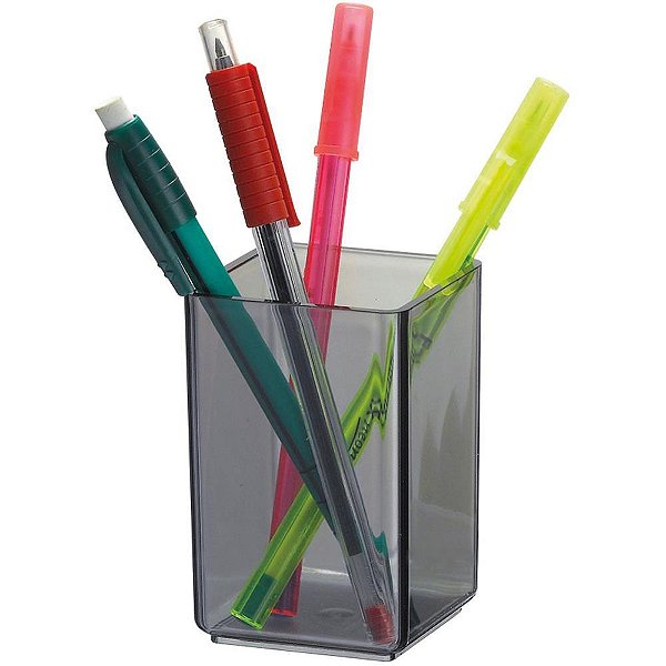 Acessório para Mesa Porta Lápis Acrílico Fume