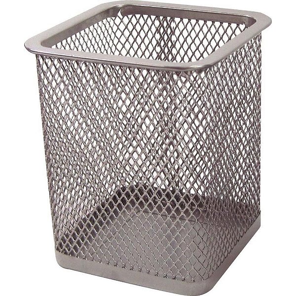 Acessório para Mesa Porta Lápis Aramado Quadrado - Preto