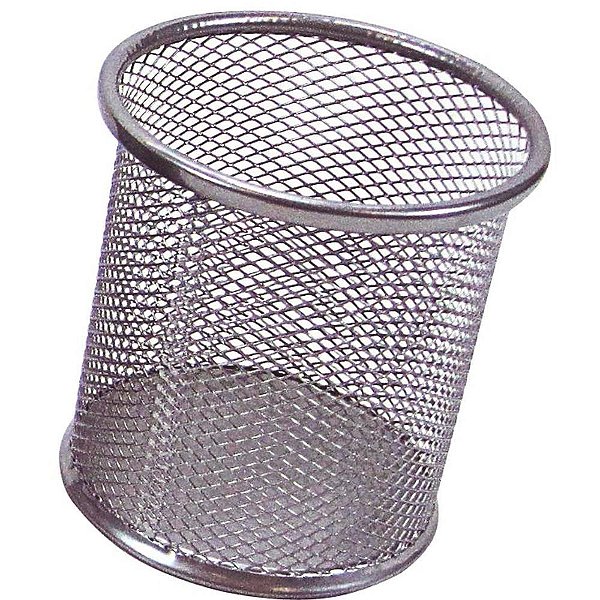 Acessório para Mesa Porta Lápis Aramado Redondo Esmaltado Preto