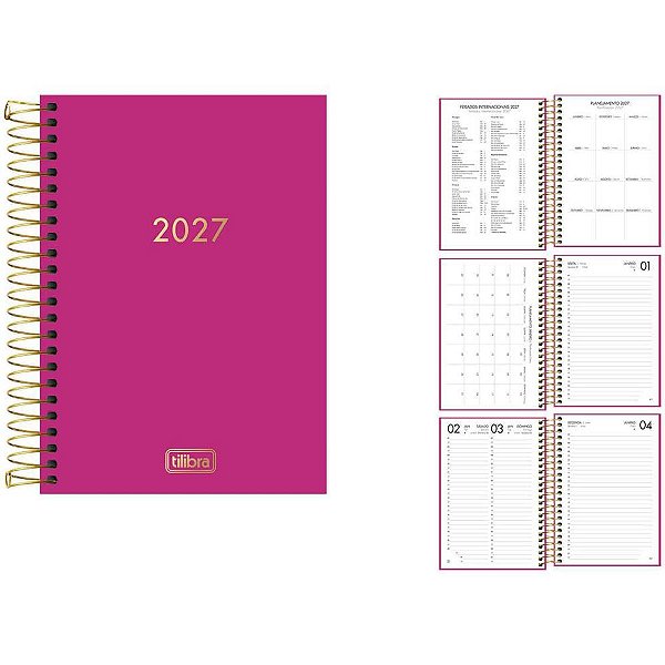 Agenda 2024 Napoli Feminina CD Espiral 176 Folhas Pacote com 05
