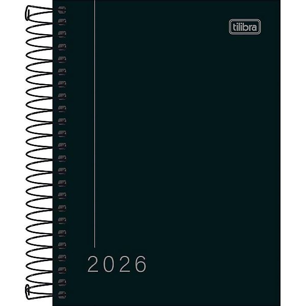 Agenda 2024 Pepper Preta Capa Dura Espiral 160 Folhas Pacote com 04