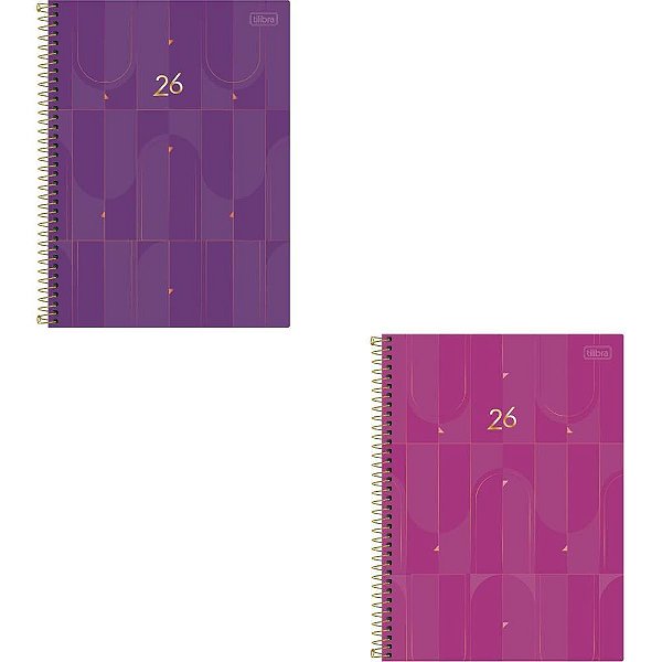 Agenda 2024 SPOT Feminina CD Espiral 200 Folhas Pacote com 04