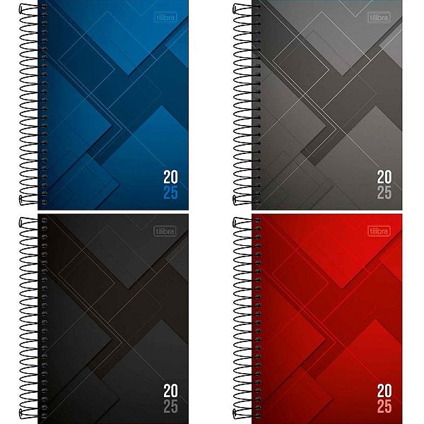 Agenda 2024 ZIP Capa Dura Espiral 176 Folhas - Tilibra (pacote com 05)