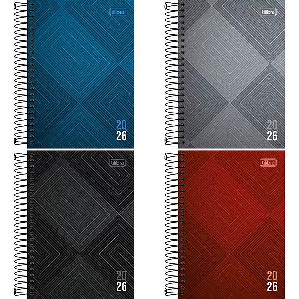 Agenda 2024 ZIP Capa Dura Espiral 176 Folhas - Tilibra (pacote com 05)