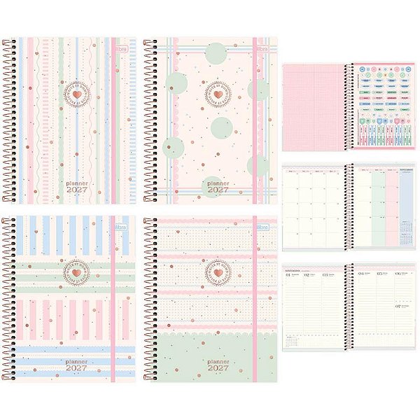 Agenda Planner 2024 Soho CD Espiral 80 Folhas – Pacote com 04 Unidades