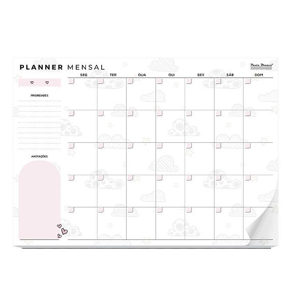 Agenda Planner Permanente Mensal de Mesa 20 Folhas - Pacote com 5