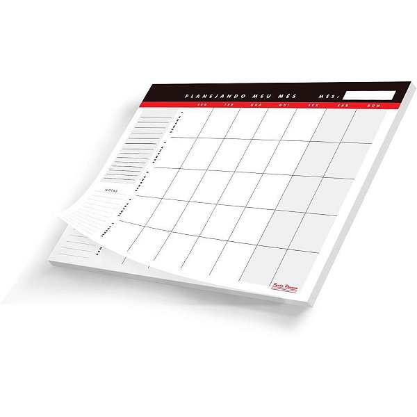 Agenda Planner Permanente Mensal de Mesa 20 Folhas - Pacote com 5