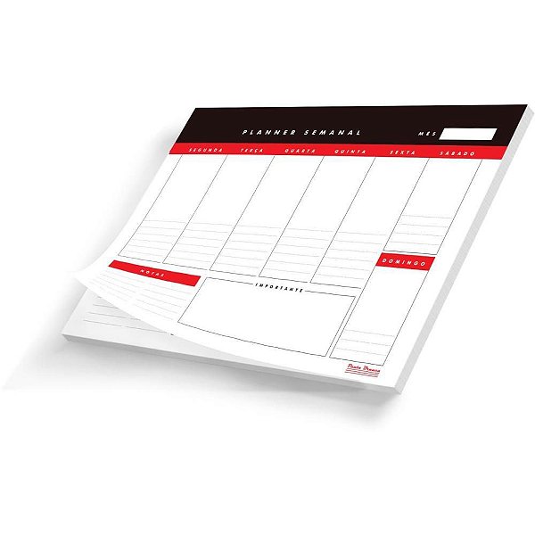 Agenda Planner Permanente Semanal de Mesa 36 Folhas PCT com 05