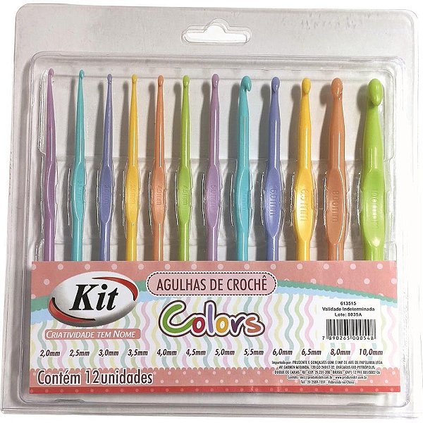 Kit de Agulhas para Crochê com 12 Unidades