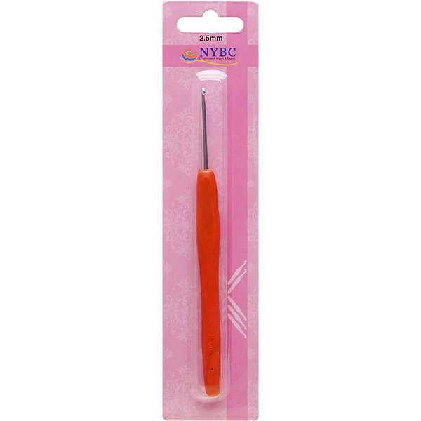 Agulha para Crochê Tamanho 2,5MM Cabo Silicone Vermelho