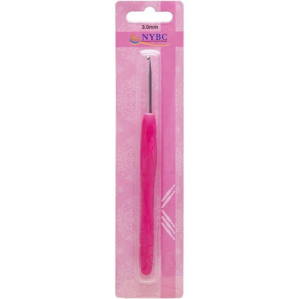 Agulha para Crochê TAM3,0MM Cabo Silicone PINK