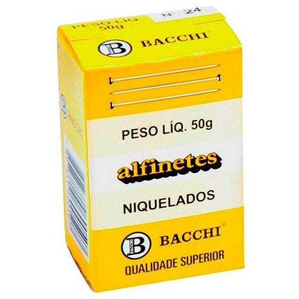 Alfinete de Costura Nº 24 AÇO Niquelado 50G - Pacote com 20 Blisters