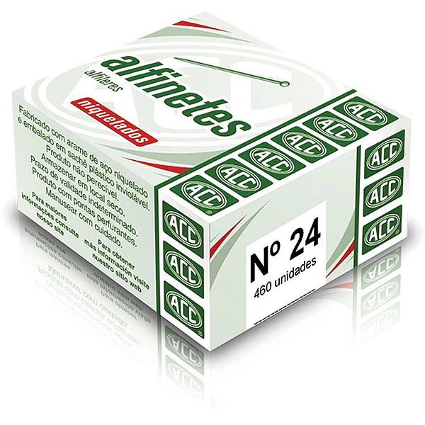 Alfinete Costura Nº 24 AÇO Niquelado 50G PCT com 10