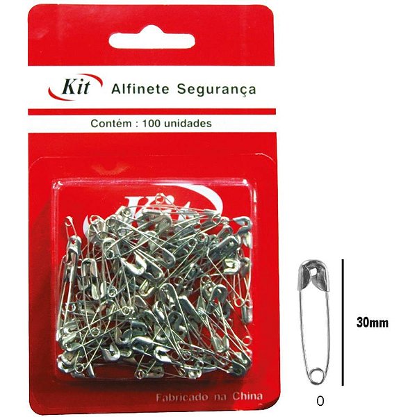 Alfinete Segurança Nº 0 AÇO Niquelado C/ 100 Unidades