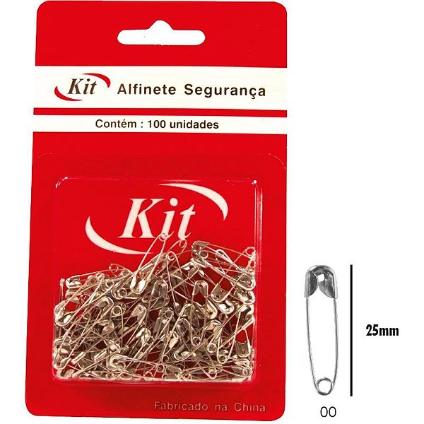 Alfinete de Segurança Nº 00 AÇO Niquelado Caixa com 100