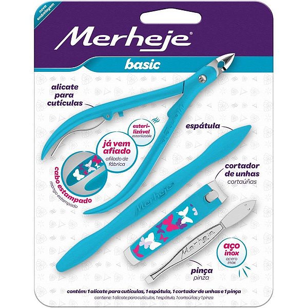 Alicate Higiene Pessoal PLUS – Conjunto com Alicate, Espátula, Cortador e Pinça