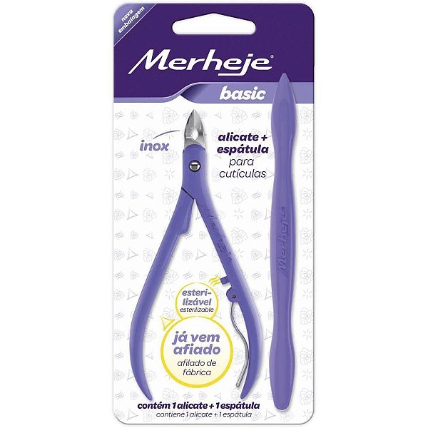 Alicate Higiene Pessoal para Cutícula Basic com Espátula LL