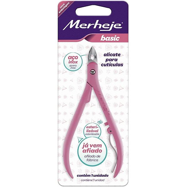 Alicate Higiene Pessoal para Cutícula Basic Rosa