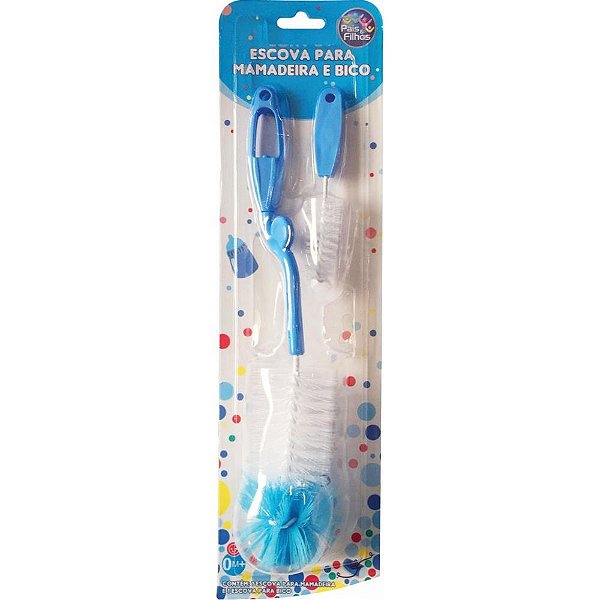 Kit Escovas para Mamadeira e Bico Azul
