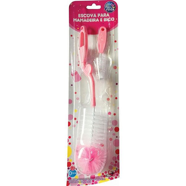 Escova para Mamadeira e Bico Rosa