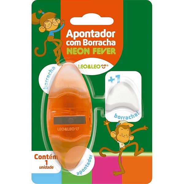 Apontador com Depósito Neon Fever com Borracha (S) CX com 06