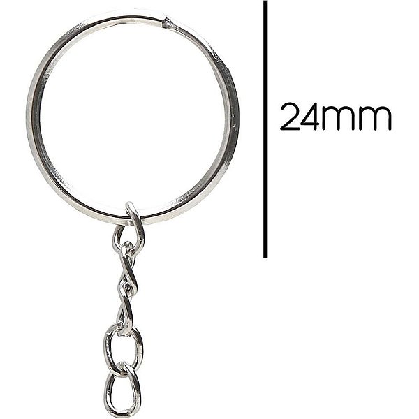 Artesanato Argola Chaveiro Niquelada 24MM PCT com 250