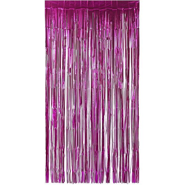 Cortina Metalizada Rosa 1X2M para Decoração
