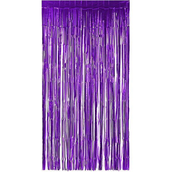 Cortina Metalizada Roxa para Decoração 1X2M