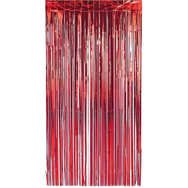 Cortina Metalizada Vermelha 1X2M